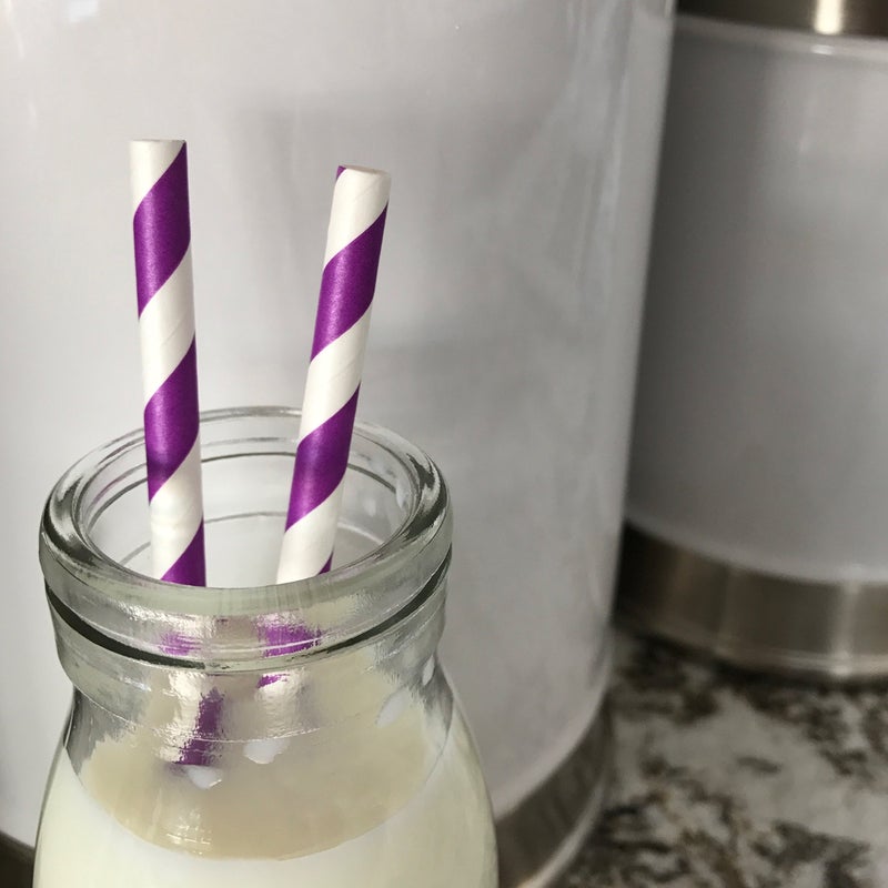 Outside the Box Papers Striped Paper Straws - Purple White - 7.75 Inches - Pack of 100 Outside the Box Papers Brand - Image 4